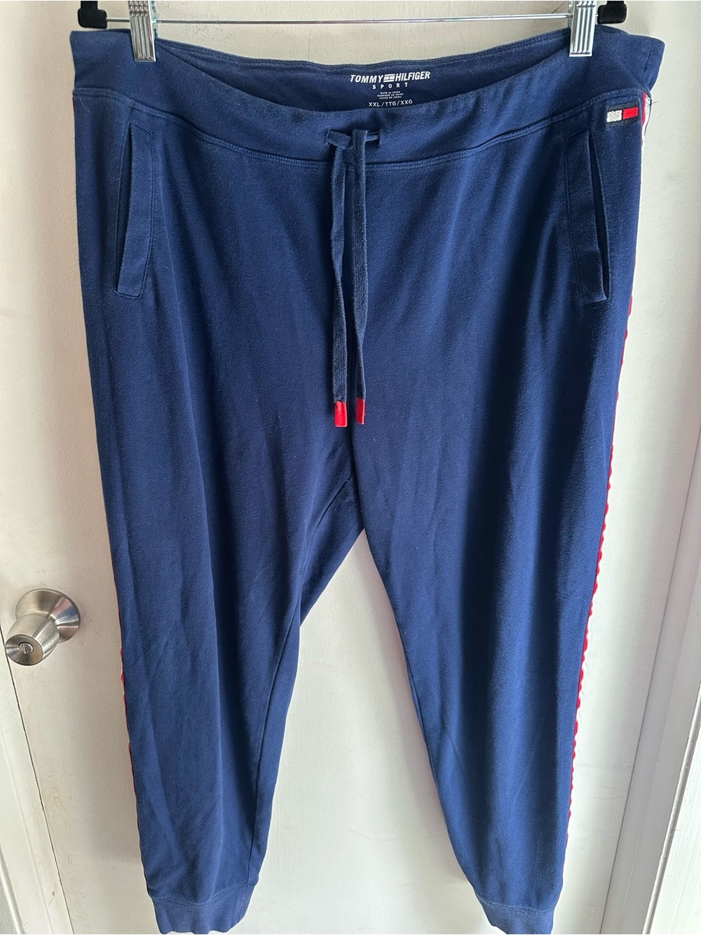 Tommy Hilfiger Navy Jogger Sweatpants with Red Accents
